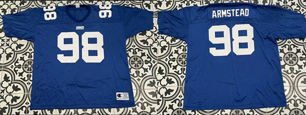 Men's New York Giants #98 Jesse Armstead Blue Stitched Jersey