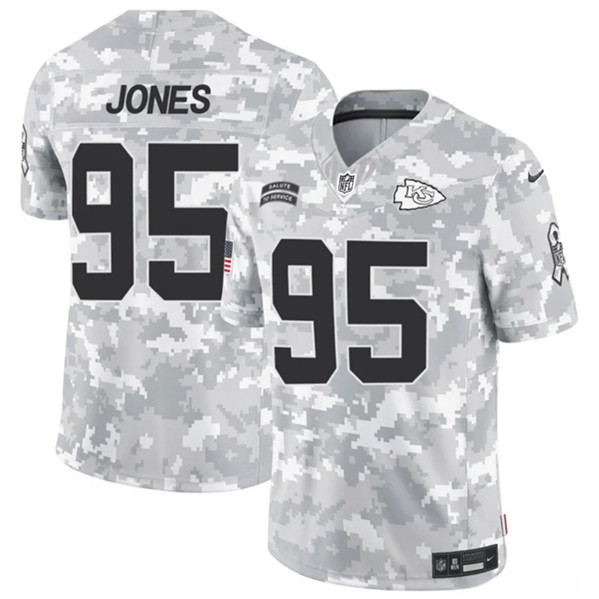 Men's Kansas City Chiefs #95 Chris Jones Arctic Camo 2024 F.U.S.E. Salute to Service Limited Football Stitched Jersey