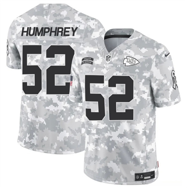 Men's Kansas City Chiefs #52 Creed Humphrey Arctic Camo 2024 F.U.S.E. Salute to Service Limited Football Stitched Jersey