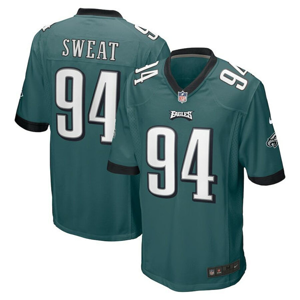 Men's Philadelphia Eagles #94 Josh Sweat Green Stitched Game Jersey