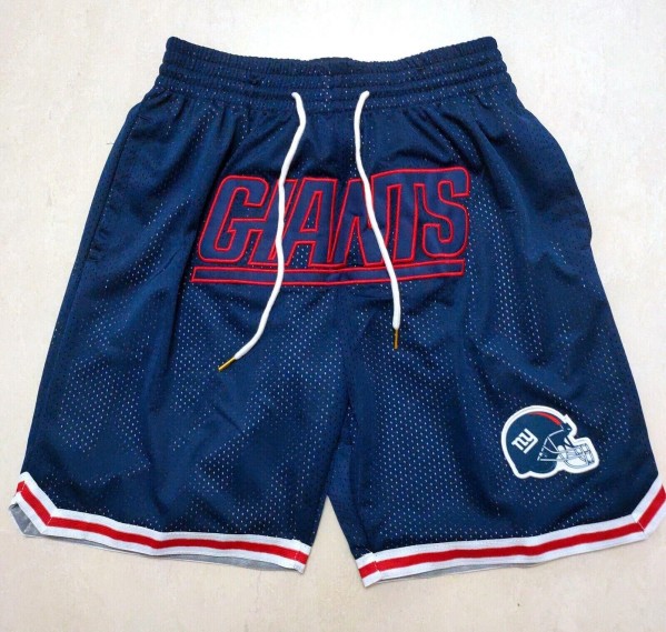 Men's New York Giants Deep Blue Shorts (Run Small) - Click Image to Close