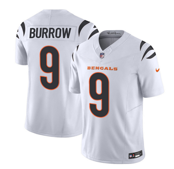 Men's Cincinnati Bengals #9 Joe Burrow White 2023 F.U.S.E. Vapor Untouchable Limited Stitched Jersey