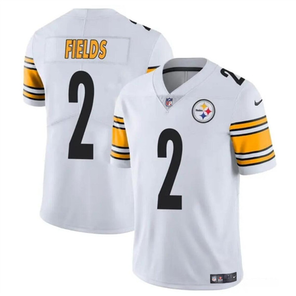 Men's Pittsburgh Steelers #2 Justin Fields White Vapor Untouchable Limited Football Stitched Jersey