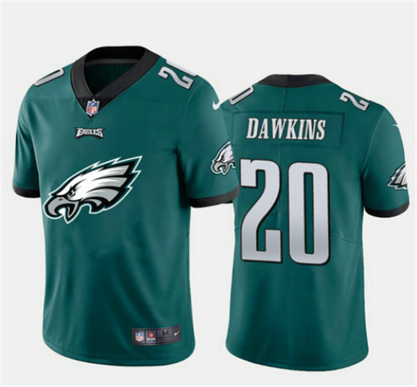 Men's Philadelphia Eagles #20 Brian Dawkins Green 2020 Team Big Logo Limited Stitched Jersey