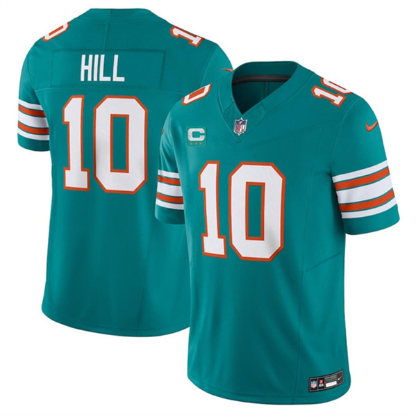 Men's Miami Dolphins #10 Tyreek Hill Aqua 2024 F.U.S.E. Alternate With 3-Star C Patch Vapor Limited Football Stitched Jersey