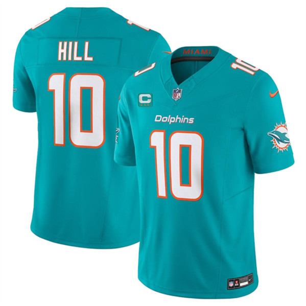 Men's Miami Dolphins #10 Tyreek Hill Aqua 2024 F.U.S.E. With 3-Star C Patch Vapor Limited Football Stitched Jersey