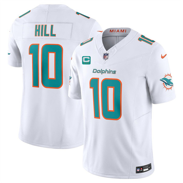 Men's Miami Dolphins #10 Tyreek Hill White 2024 F.U.S.E. With 3-Star C Patch Vapor Limited Football Stitched Jersey