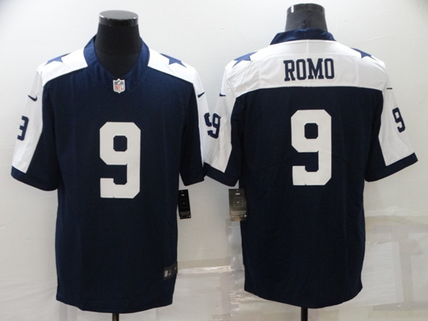 Men's Dallas Cowboys #9 Tony Romo Navy/White Stitched Jersey