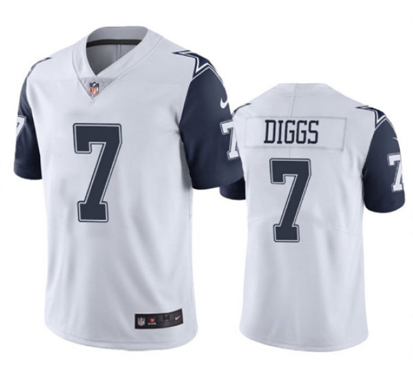 Men's Dallas Cowboys #7 Trevon Diggs 2021 White Thanksgiving Limited Stitched Jersey - Click Image to Close