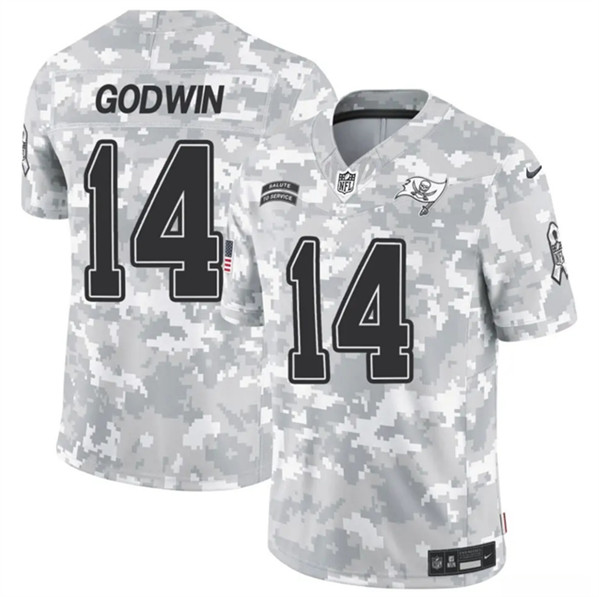 Men's Tampa Bay Buccaneers #14 Chris Godwin Arctic Camo 2024 F.U.S.E. Salute to Service Limited Football Stitched Jersey