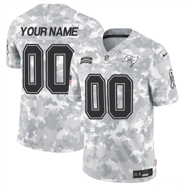 Men's Tampa Bay Buccaneers Active Player Custom Arctic Camo 2024 F.U.S.E. Salute to Service Limited Football Stitched Jersey