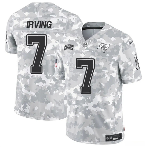 Men's Tampa Bay Buccaneers #7 Bucky Irving Arctic Camo 2024 F.U.S.E. Salute to Service Limited Football Stitched Jersey