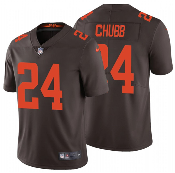 Men's Cleveland Browns #24 Nick Chubb New Brown Vapor Untouchable Limited Stitched Jersey