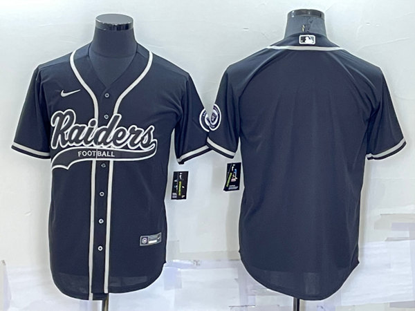 Men's Las Vegas Raiders Blank Black Cool Base Stitched Baseball Jersey