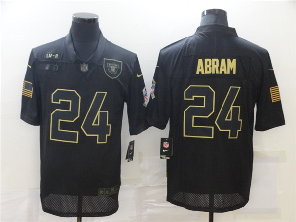 Men's Las Vegas Raiders #24 Johnathan Abram Black 2020 Salute To Service Limited Stitched NFL Jersey