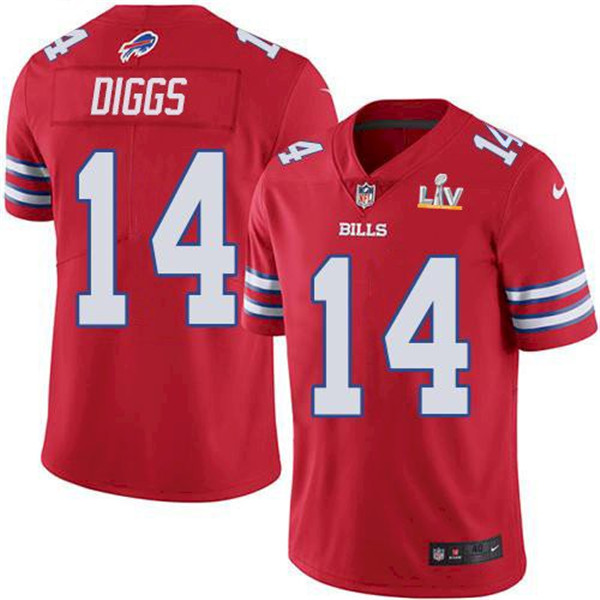 Men's Buffalo Bills #14 Stefon Diggs Red 2021 Super Bowl LV Stitched NFL Jersey