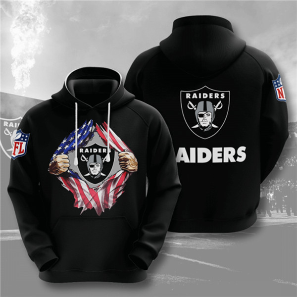 Men's Las Vegas Raiders Black 3D Trending T-Shirt NFL Hoodie