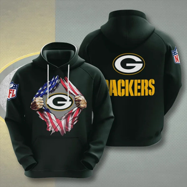 Men's Green Bay Packers Green 3D Trending T-Shirt NFL Hoodie