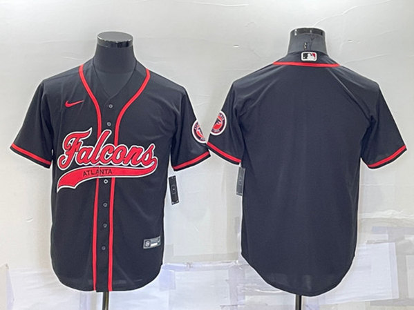 Men's Atlanta Falcons Blank Black Cool Base Stitched Baseball Jersey