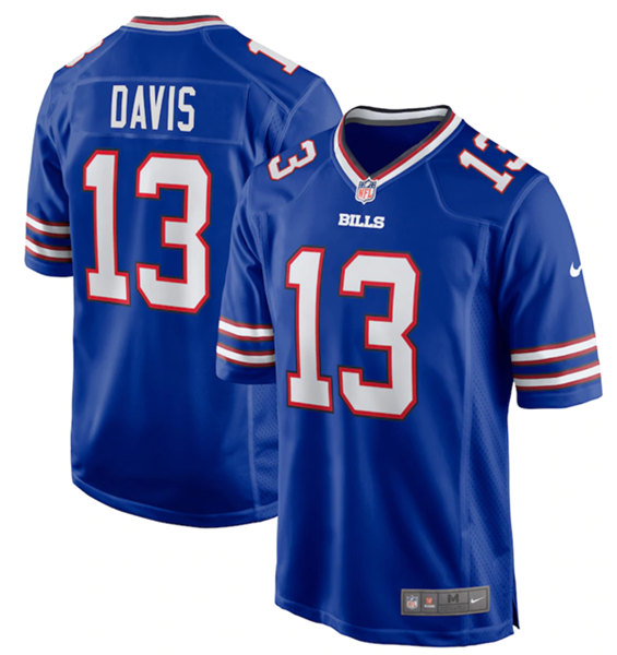 Men's Buffalo Bills #13 Gabe Davis Royal Stitched Game Jersey - Click Image to Close