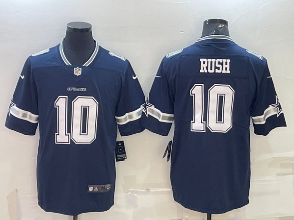 Men's Dallas Cowboys #10 Cooper Rush Navy Stitched Football Jersey