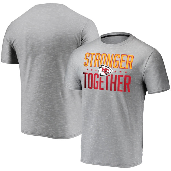 Kansas City Chiefs Grey Charcoal Stronger Together T-Shirt (All Size)