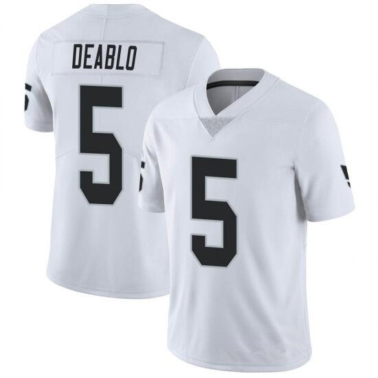 Men's Las Vegas Raiders #5 Divine Deablo White Vapor Untouchable Limited Stitched Jersey