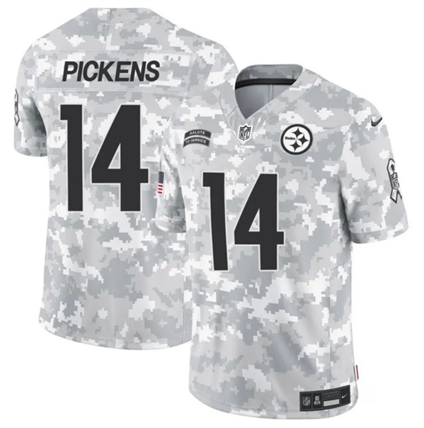 Men's Pittsburgh Steelers #14 George Pickens Arctic Camo 2024 F.U.S.E. Salute to Service Limited Football Stitched Jersey