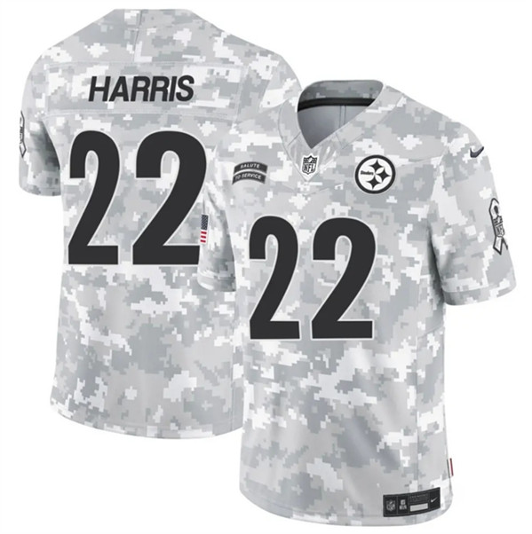 Men's Pittsburgh Steelers #22 Najee Harris Arctic Camo 2024 F.U.S.E. Salute to Service Limited Football Stitched Jersey