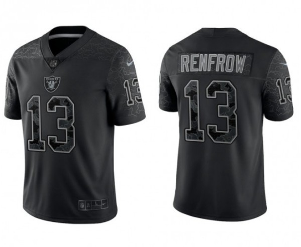 Men's Las Vegas Raiders #13 Hunter Renfrow Black Reflective Limited Stitched Football Jersey