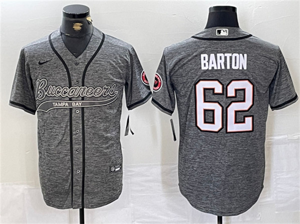 Men's Tampa Bay Buccaneers #62 Graham Barton Gray Cool Base Baseball Stitched Jersey