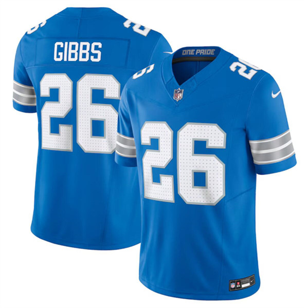 Men's Detroit Lions #26 Jahmyr Gibbs Blue 2024 F.U.S.E. Vapor Limited Stitched Jersey