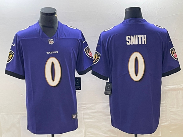 Men's Baltimore Ravens #0 Roquan Smith Purple Vapor Untouchable Limited Football Stitched Jersey - Click Image to Close