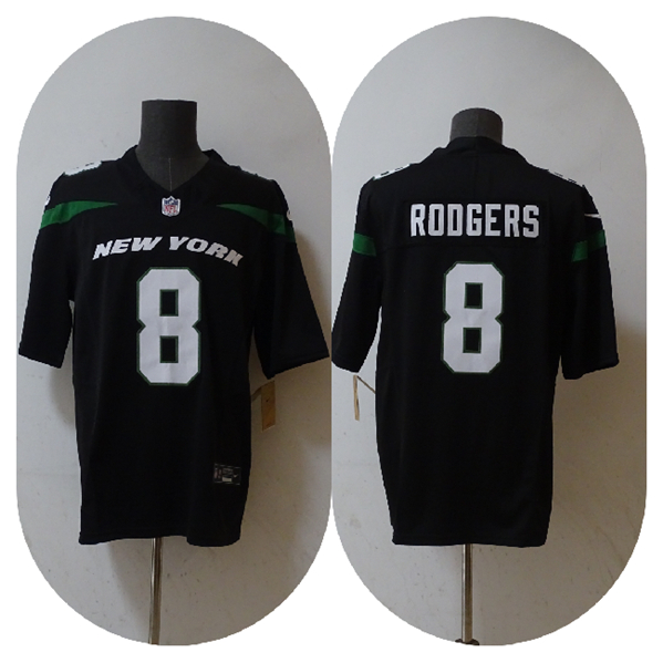 Men's New York Jets #8 Aaron Rodgers 2023 F.U.S.E. Black Vapor Untouchable Limited Football Stitched Jersey - Click Image to Close