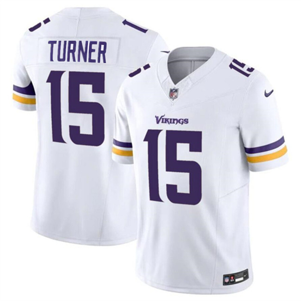 Men's Minnesota Vikings #15 Dallas Turner White 2024 Draft F.U.S.E. Vapor Untouchable Limited Football Stitched Jersey