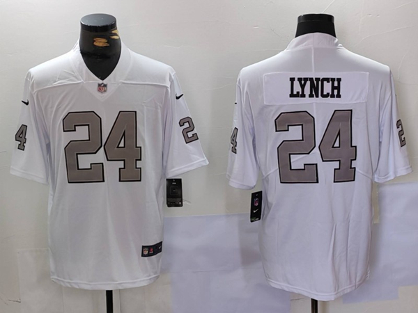 Men's Las Vegas Raiders #24 Marshawn Lynch White Vapor Untouchable Limited Football Stitched Jersey