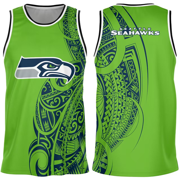 Men's Seattle Seahawks Green Basketball Jersey