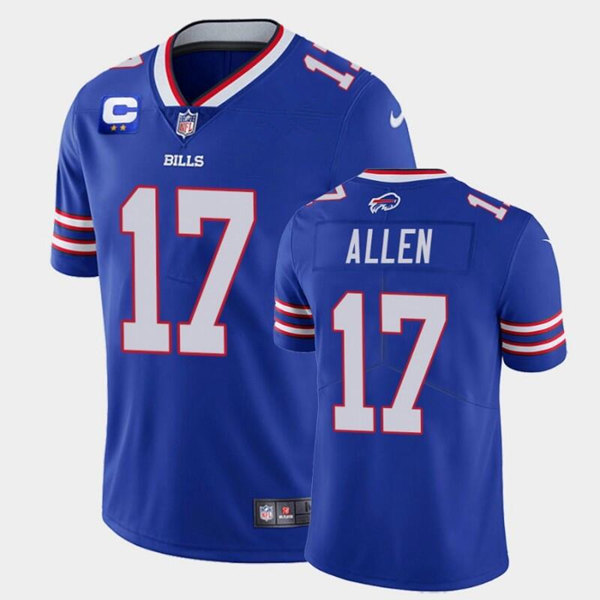 Men's Buffalo Bills #17 Josh Allen Royal With C Patch Vapor Untouchable Limited Stitched Jersey