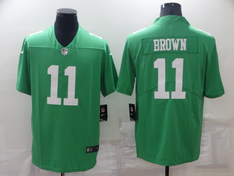 Men's Philadelphia Eagles #11 A. J. Brown Green Vapor Untouchable Limited Stitched Jersey - Click Image to Close