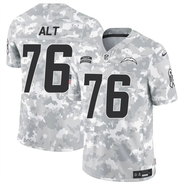 Men's Los Angeles Chargers #76 Joe Alt Arctic Camo 2024 F.U.S.E. Salute to Service Limited Football Stitched Jersey