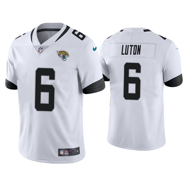 Men's Jacksonville Jaguars #6 Jake Luton White Vapor Untouchable Limited Stitched Jersey - Click Image to Close