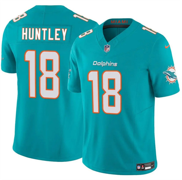 Men's Miami Dolphins #18 Tyler Huntley Aqua 2024 F.U.S.E. Vapor Limited Football Stitched Jersey