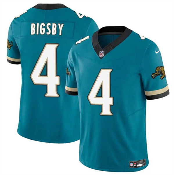 Men's Jacksonville Jaguars #4 Tank Bigsby Teal 2024 F.U.S.E. Prowler Throwback Vapor Limited Football Stitched Jersey