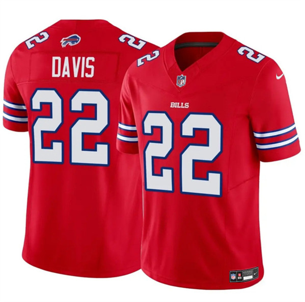 Men's Buffalo Bills #22 Ray Davis Red 2024 F.U.S.E. Vapor Untouchable Limited Football Stitched Jersey