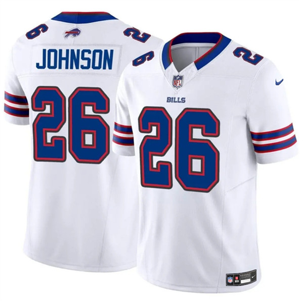 Men's Buffalo Bills #26 Ty Johnson White 2024 F.U.S.E. Vapor Untouchable Limited Football Stitched Jersey