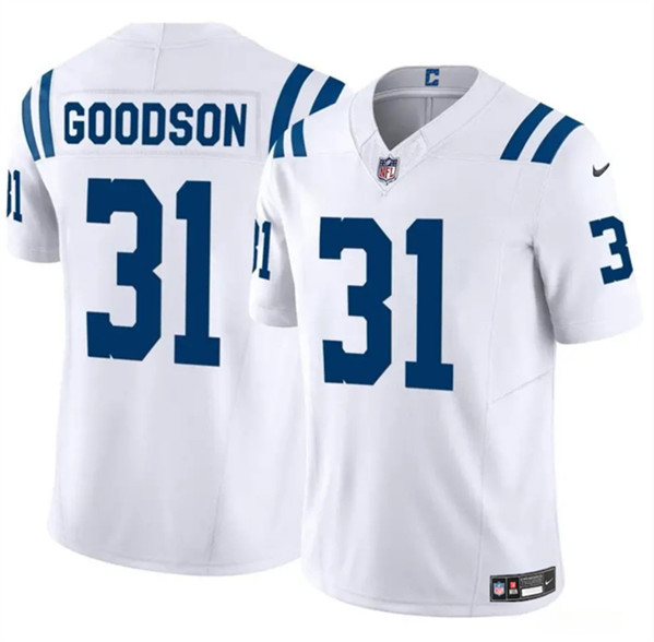 Men's Indianapolis Colts #31 Tyler Goodson White 2024 F.U.S.E. Vapor Limited Football Stitched Jersey