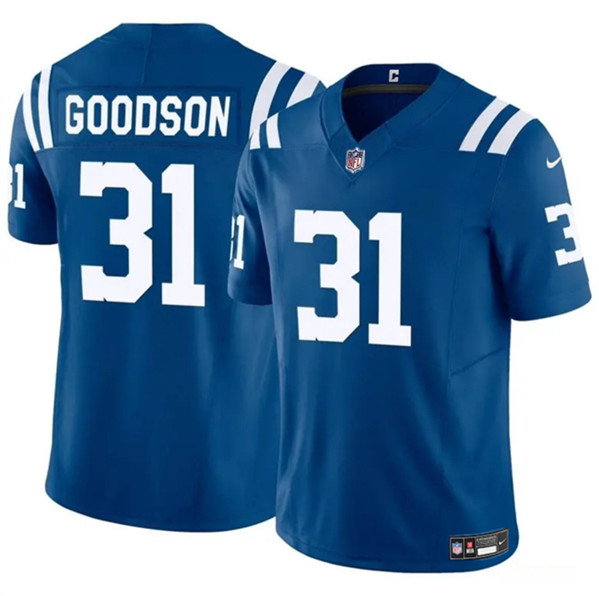 Men's Indianapolis Colts #31 Tyler Goodson Blue 2024 F.U.S.E. Vapor Limited Football Stitched Jersey