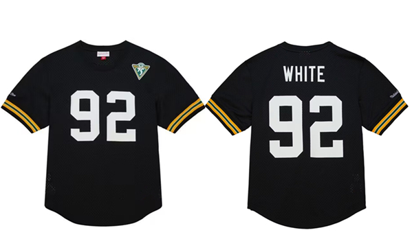 Men's Green Bay Packers #92 Reggie White Black 1994 Football Stitched Jersey