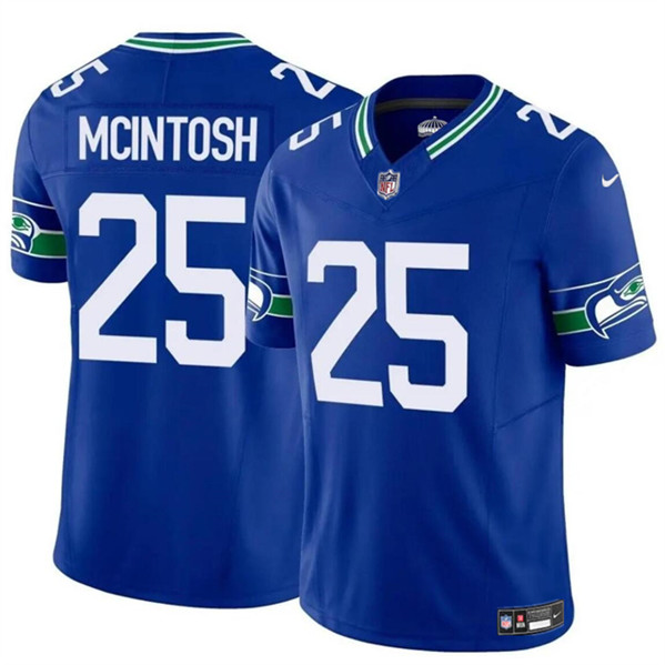 Men's Seattle Seahawks #25 Kenny McIntosh Royal 2024 F.U.S.E. Throwback Vapor Limited Football Stitched Jersey