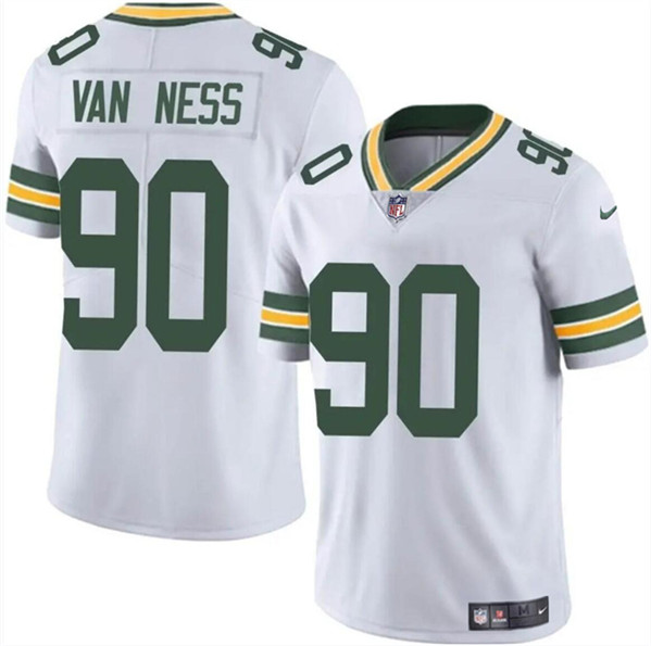 Men's Green Bay Packers #90 Lukas Van Ness White Vapor Untouchable Limited Football Stitched Jersey